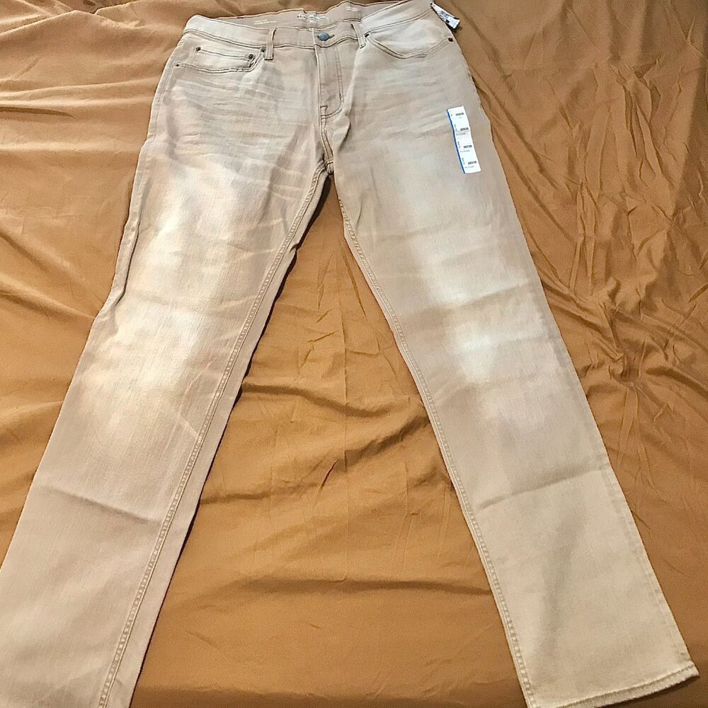 Men's Goodie How & Co Beige Denim Jeans - size 38X36 NWT